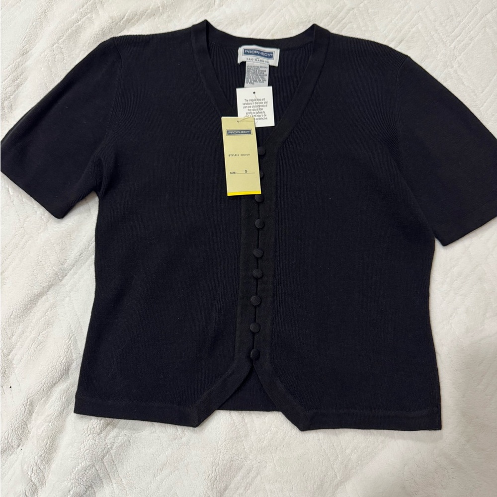 Black Button-Up Cardigan Top size small